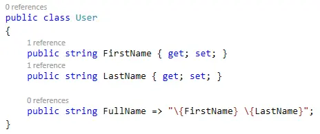 C# 6.0那些事（转）
只读属性的初始化(Getter-only auto-properties)
用Lambda作为函数体 (Expression bodies on method-like members)
Lambda表达式用作属性 (Expression bodies on property-like function members)
字符串嵌入值 (String interpolation)
Using静态类 (Using static)
空值判断 (Null-conditional operators)
nameof表达式 (nameof expressions)
带索引的对象初始化器 (Index initializers)
异常筛选器 (Exception filters)
catch和finally 中的 await (Await in catch and finally blocks)
无参数的结构体构造函数 (Parameterless constructors in structs)