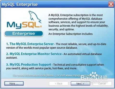 Mysql安装
1.打开下载的安装文件，出现如下界面：
2.mysql安装向导启动，点击“next”继续
3.选择安装类型，有“Typical（默认）”、“Complete（完全）”、“Custom（用户自定义）”三个选项，我们选择“Custom”，有更多的选项，也方便熟悉安装过程。
4.在“MySQL Server（MySQL服务器）”上左键单击，选择“This feature, and all subfeatures, will be installed on local hard drive.”，即“此部分，及下属子部分内容，全部安装在本地硬盘上”。点选“Change...”，手动指定安装目录。
5.确认一下先前的设置，如果有误，按“Back”返回重做。按“Install”开始安装。
6.正在安装中，请稍候，直到出现下面的界面。
7.点击“next”继续，出现如下界面。
8.现在软件安装完成了，出现上面的界面，这里有一个很好的功能，mysql 配置向导，不用向以前一样，