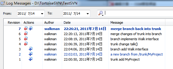 SVN版本管理trunk及branch相关merge操作