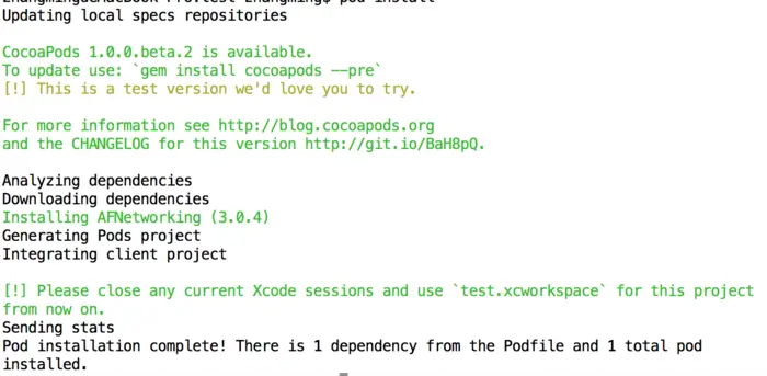 Xcode7安装CocoaPods

一、CocoaPods介绍以及优点

二、CocoaPods原理

在使用CocoaPods后。我们仅仅须要把用到的开源库放到一个名为Podfile的文件里，然后运行pod
 install.Cocoapods就会自己主动将这些第三方开源库的源代码下载下来。而且为我们的project设置好响应的系统依赖和编译參数。

1、Pods项目终于会编译成一个名为libPods.a的文件,主项目仅仅须要依赖这个.a 文件就可以。

2、对于资源文件,CocoaPods提供了一个名为Pods-resources.sh的bash脚本, 该脚本在每次项目编译的时候都会运行,将第三方库的各种资源文件拷贝到目 标文件夹中。

3、CocoaPods通过一个名为Pods.xcconfig的文件来在编译时设置全部的依赖和 參数。

三、CocoaPods安装


四、CocoaPods使用