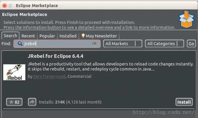 Eclipse下安装/配置Jrebel6.X