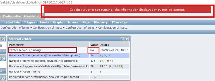 zabbix监控报错zabbix server is not running解决方法