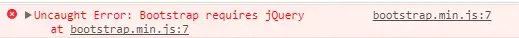 bootsrap+jquery+组件项目引入文件的常见报错
报错一：Uncaught ReferenceError: $ is not defined
报错二：jsp页面相对路径和绝对路径的问题：
报错三：Uncaught TypeError: $(...).tooltip is not a function
报错四：Uncaught TypeError: $(...).sortable is not a function
报错五：bootstrap.min.js:7 Uncaught Error: Bootstrap requires jQuery