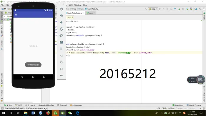 2065212Java实验四android开发基础
20165212 Java实验四Android开发基础
