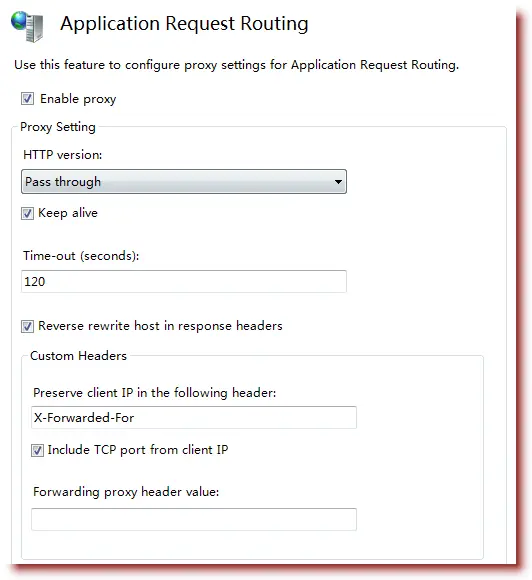 在IIS7中应用Application Request Routing配置反向代理
