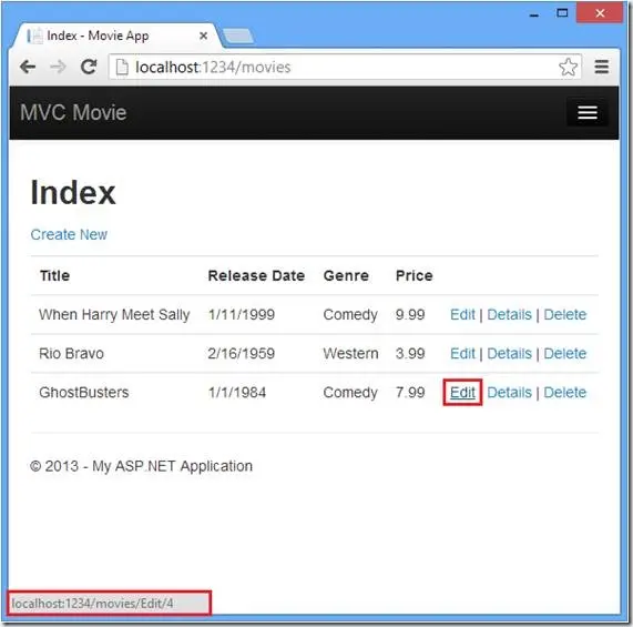 验证编辑方法(Edit method)和编辑视图(Edit view)
ASP.NET MVC 5 - 验证编辑方法(Edit method)和编辑视图(Edit view)
 
 
 
 
 
 
 
 
 
 
 
 
 
 
 
 
 
 
 
 
 
 
 
 
 
 
 
处理 POST 请求
 
 
 
 
 
 
 
 
 
 
 
 
 
 
 
 
 
 
 
 
 
 
 
升级 Index窗体
 
 
 
 
 
 
 
 
 
 
 
 
 
 
 
 
 
 
 
 
 
 
 
 
 
 
 
 
 
 
 
 
 
按照电影流派添加搜索
 
 
 
 
 
 
 
 
 
 
 
 
Index视图添加标记，以支持按流派搜索电影
 
 
 
 
 
 
 
 
 
 
 
 
 
 
 
