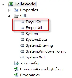 Emgu学习笔记（一）安装及运行Sample
1、简单说明
2、下载及安装
3、打开源代码及示例程序
4、运行“HelloWorld”
5、HelloWorld项目分析