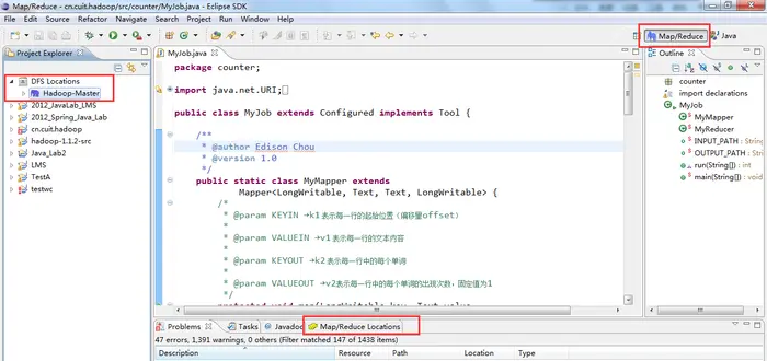 Hadoop学习笔记—6.Hadoop Eclipse插件的使用
Hadoop学习笔记—6.Hadoop Eclipse插件的使用
一、天降神器插件-Hadoop Eclipse
二、Hadoop Eclipse的开发配置
三、在Eclipse下运行WordCount程序
参考资料
