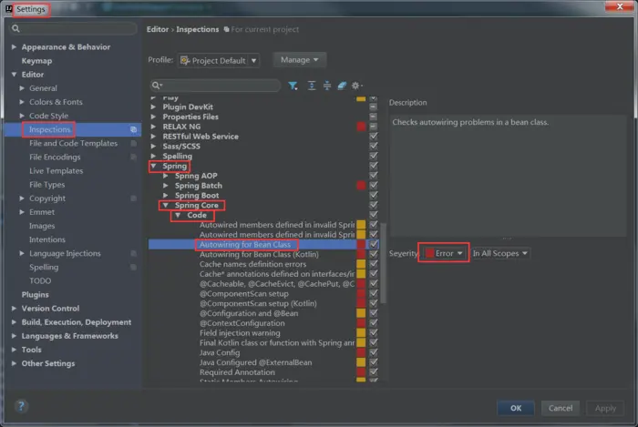 IntelliJ Idea取消Could not autowire. No beans of 'xxxx' type found的错误提示
1.问题描述
2. 原因
3. 解决方案