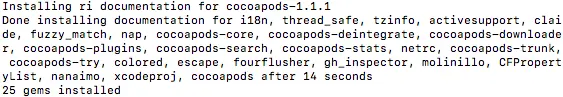 macOS 10.12.1 + Xcode 8.1 安装cocoapods 1.1.1