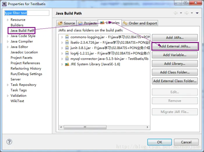 Eclipse如何导入第三方jar包
1.最常用的普通操作方式:基本步骤式
2.快速版的操作方式:用户Jar包式
3.快速版的操作方式:文件夹导入式