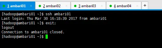 Ambari安装之Ambari安装前准备(CentOS6.5）（一）
VMware workstation 11 的下载
VMWare Workstation 11的安装
CentOS 6.5的安装详解
CentOS 6.5安装之后的网络配置
CentOS 6.5静态IP的设置（NAT和桥接联网方式都适用）
CentOS常用命令、快照、克隆大揭秘
     Xmanager Enterprise *安装步骤
      新建用户组、用户、用户密码、删除用户组、用户（适合CentOS、Ubuntu）
CentOS下的防火墙关闭
     hadoop 50070 无法访问问题解决汇总
hadoop-2.6.0.tar.gz的集群搭建（5节点）
Centos 6.5下的OPENJDK卸载和SUN的JDK安装、环境变量配置