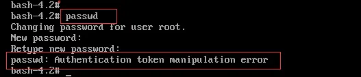Linux修改root密码报错