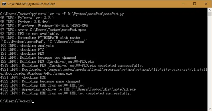 [Python][小知识][NO.5] 使用 Pyinstaller 打包成.exe文件