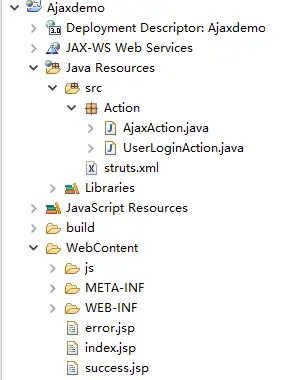 Java---Ajax在Struts2框架的应用实例