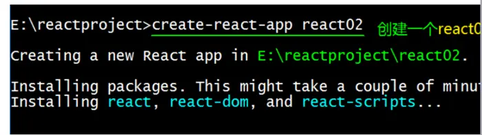 利用cmd创建React的步骤及其的一个简单的helloWrold 的实现