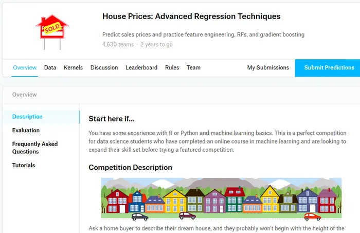 Kaggle竞赛 —— 房价预测 (House Prices)
探索性可视化（Exploratory Visualization）
数据清洗 (Data Cleaning)
特征工程 (Feature Engineering)
基本建模&评估（Basic Modeling & Evaluation）
集成方法 (Ensemble Methods)