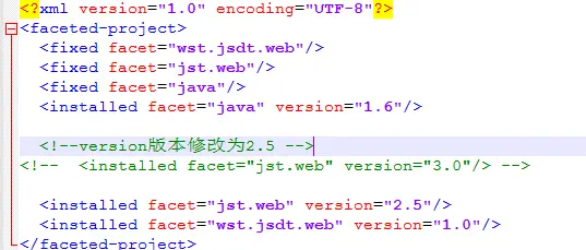 eclipse中将项目加载到tocat报错：Tomcat version 6.0 only supports J2EE 1.2, 1.3, 1.4, and Java EE 5 Web modules