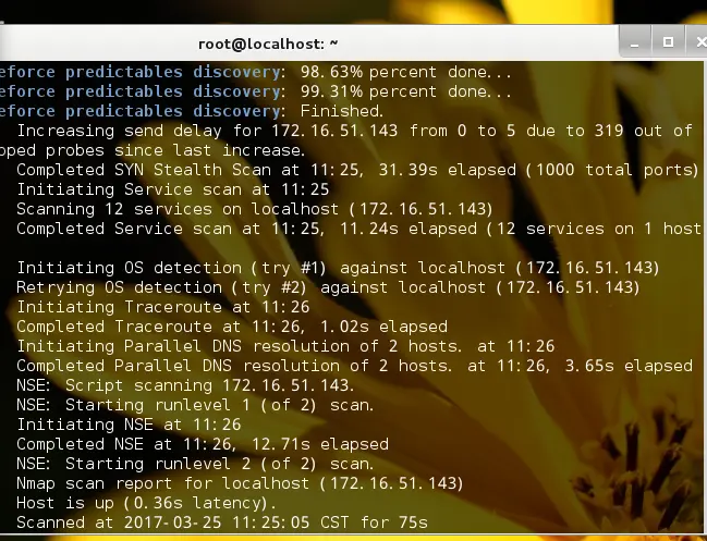 《网络攻防第四周作业》
二、课本实践作业
1）攻击方用nmap扫描（给出特定目的的扫描命令）2）防守方用tcpdump嗅探，用Wireshark分析（保留Wireshark的抓包数据），分析出攻击方的扫描目的和nmap命令3)  提交抓包数据和截图
 
5 了解kali linux下漏洞分析工具中web漏洞扫描器的使用：