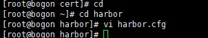 三、harbor部署之SSL
1 签名证书与自签名证书
2 openssl简介
3 KEY与CSR的区别
4 证书配置之生成根证书
　
5 证书配置之生成服务器端证书
6 修改hardor的配置文件hardor.cfg
7 设置docker证书
8 为Harbor生成配置文件
9 完成启动Harbor
　　