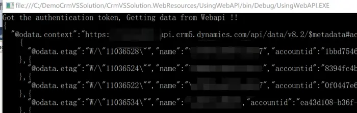 控制台程序(C#)不弹出认证窗口连接到Dynamics CRM Online的Web API