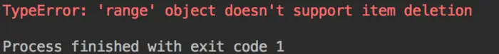 Python：TypeError: 'range' object doesn't support item deletion