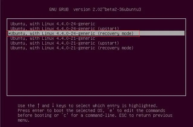 ubuntu 16.04 忘记登录密码的解决办法