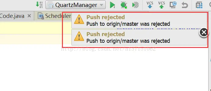 开发中遇到的问题：push to origin/master was rejected错误解决方案