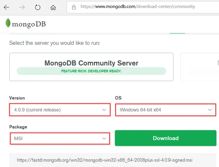 windows环境下MongoDB4.0.x安装及配置