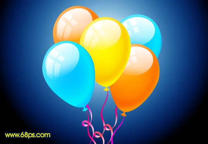 Photoshop 漂亮的彩色气球
