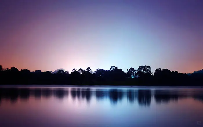 photoshop 超强合成湖面上的蓝色精灵