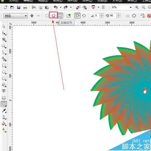 CDR怎么使用变形工具绘制旋风轮?