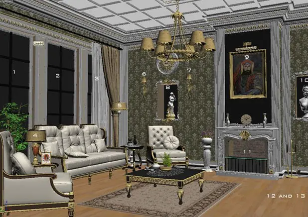 3DSMAX制作欧式新古典客厅效果图