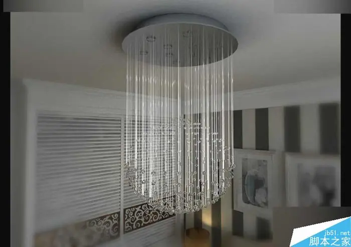 3DMAX制作漂亮逼真的玻璃风格的水晶吊灯材质教程
