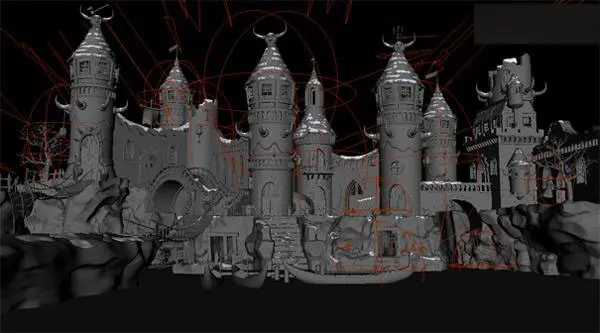 MAYA渲染Orc City场景制作思路和一些技巧介绍