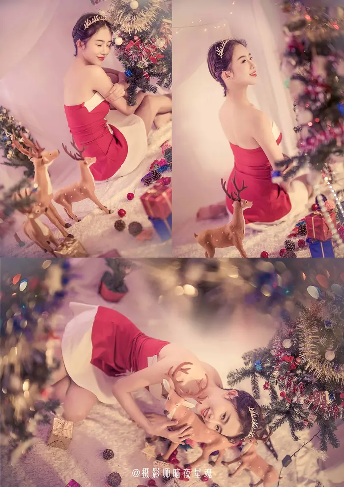 Photoshop详细解析圣诞梦幻暖色调美女写真前后期思路分享