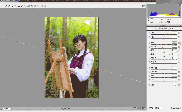 Photoshop给树林中的女孩照片添加甜美逆光效果图