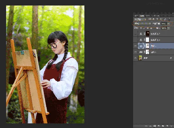 Photoshop给树林中的女孩照片添加甜美逆光效果图