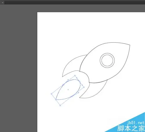 Ai绘制卡通风格的火箭图标