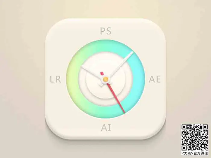 Photoshop鼠绘一个有质感的立体时钟APP图标