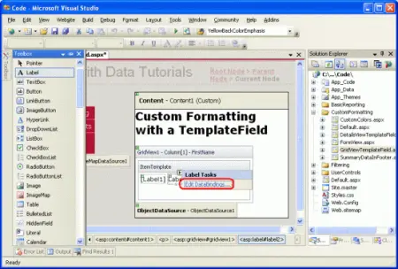 在ASP.NET 2.0中操作数据之十二：在GridView控件中使用TemplateField