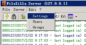 Filezilla server配置FTP服务器中的各种问题与解决方法