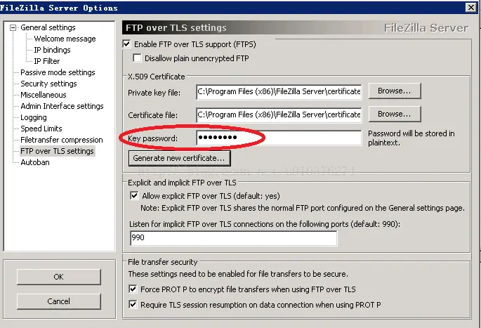 Filezilla server配置FTP服务器中的各种问题与解决方法
