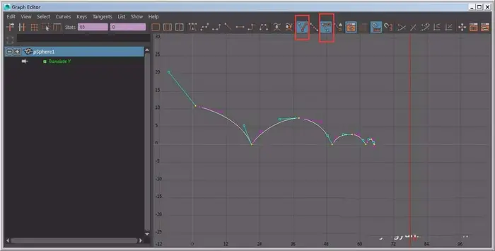 Maya怎么制作小球曲线跳动的动画?
