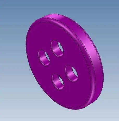 caxa怎么创建三维立体的圆形纽扣模型?
