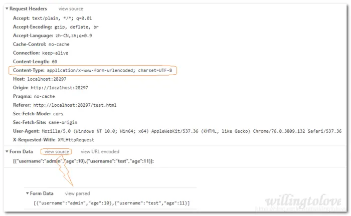 jQuery使用ajax传递json对象到服务端及contentType的用法示例