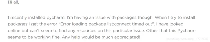 Pycharm Available Package无法显示/安装包的问题Error Loading Package List解决