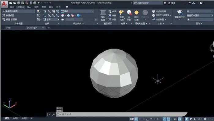 CAD怎么快速绘制三维球体并上色? 3d球体cad的画法
