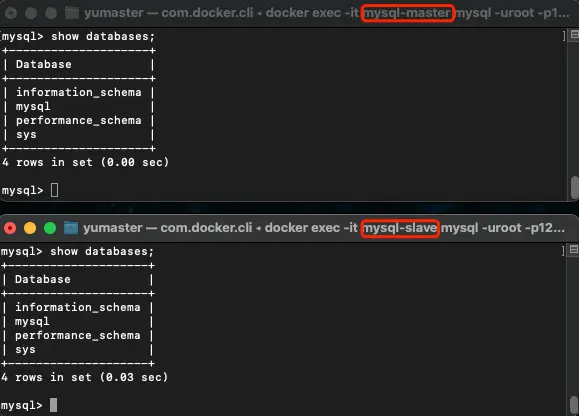 MacOS使用Docker创建MySQL主从数据库的方法