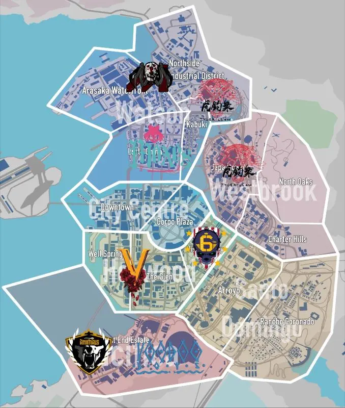 赛博朋克2077各帮派地理位置说明 帮派地图分布一览
